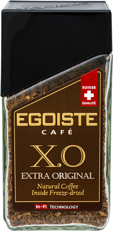 Изображение товара Кофе Egoiste X.O Extra Original растворимый с добавлением молотого, 100г
