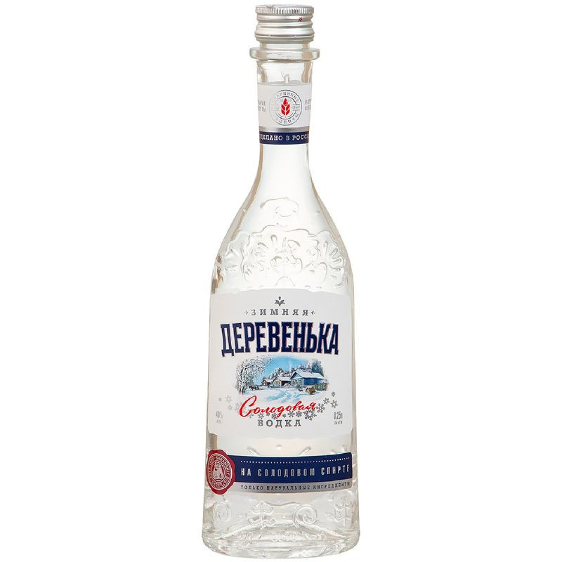 Изображение товара Водка Зимняя деревенька на солодовом спирте Альфа 40% 250 мл Россия