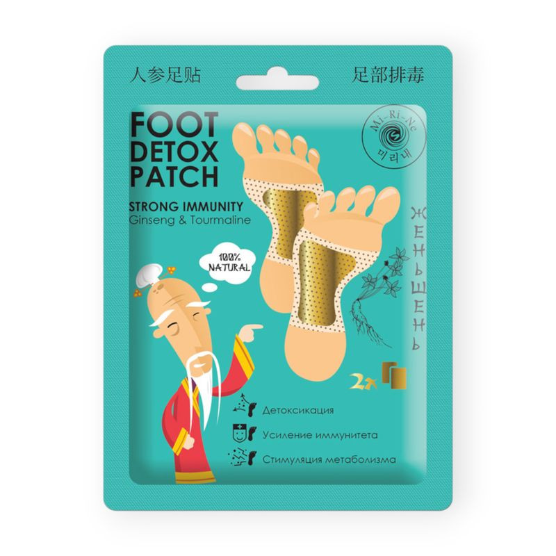 Изображение товара Патчи для ног Mi-Ri-Ne детокс с женьшенем, 2 шт для ухода и восстановления