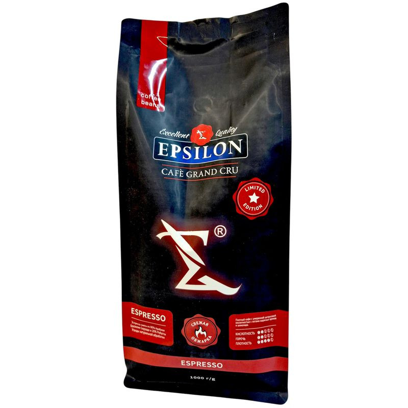 Изображение товара Кофе в зернах Epsilon Espresso 1 кг — насыщенный вкус ароматная арабика
