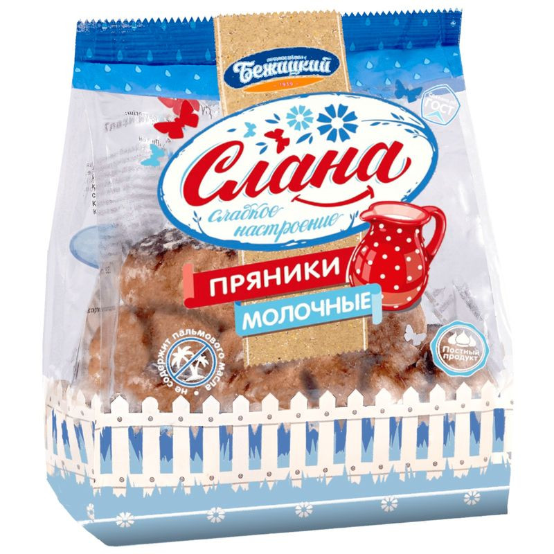 Изображение товара Пряники Слана Молочные сырцовые глазированные 480г Россия