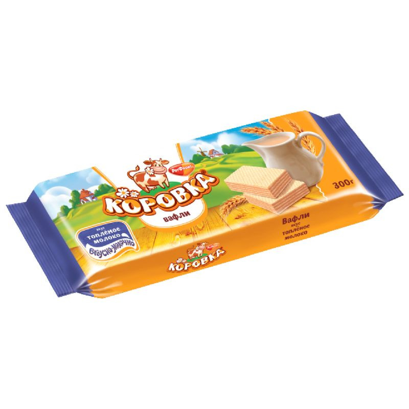 Изображение товара Вафли Коровка Топлёное молоко 300г с сливочным вкусом