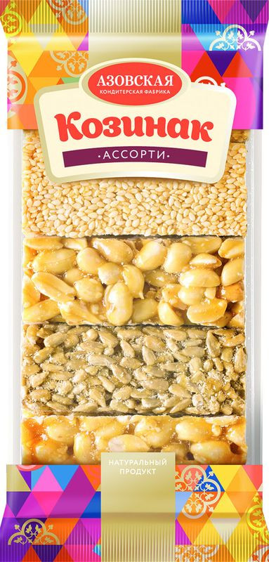 Изображение товара Козинак Азовская КФ ассорти 280г ореховый и кунжутный натуральный вкус