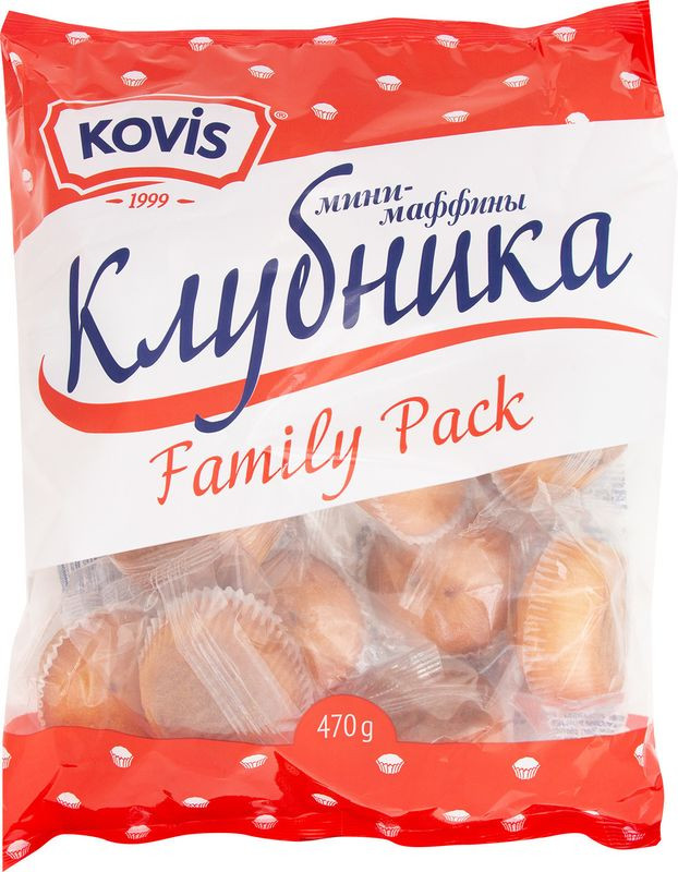 Изображение товара Мини-маффины Kovis с клубничной начинкой 470 г вкусное изделие для десерта