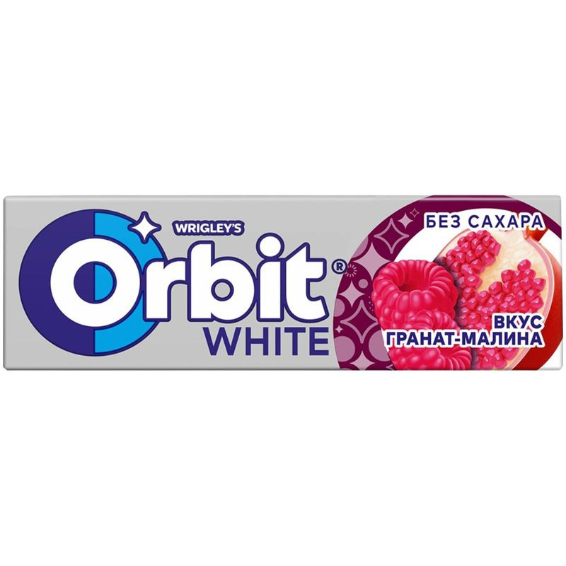 Изображение товара Жевательная резинка Orbit White Гранат-малина без сахара, 13.6г