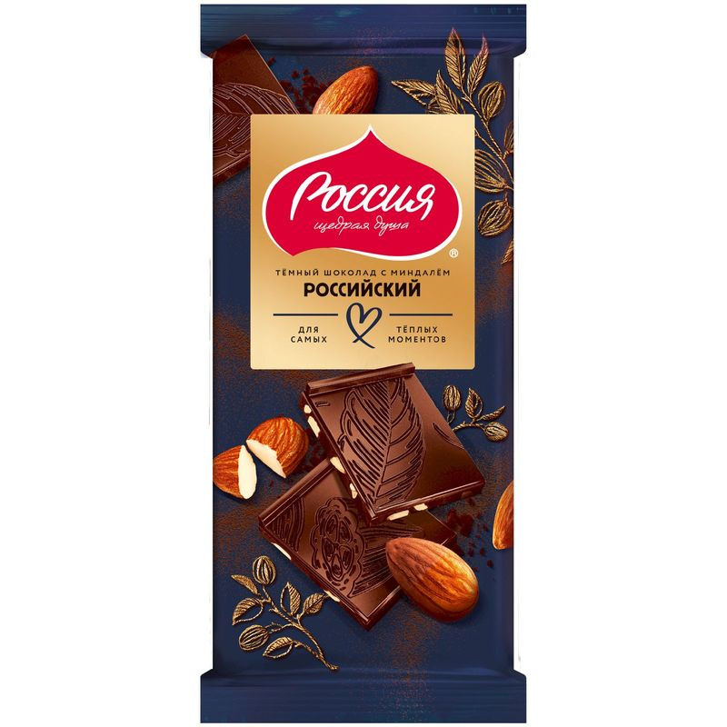 Изображение товара Шоколад Россия-Щедрая Душа с миндалём 75 г