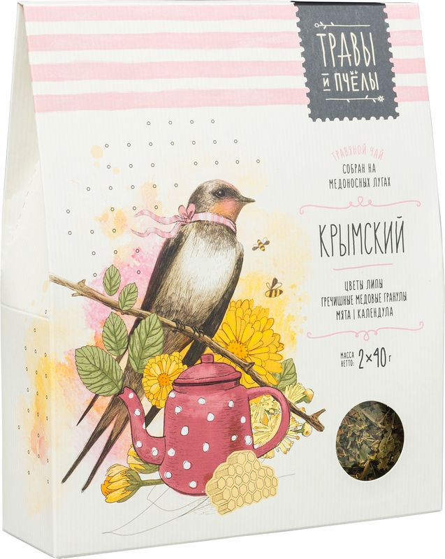 Изображение товара Крымский травяной чай Травы и пчёлы 80г натуральный сбор трав и меда