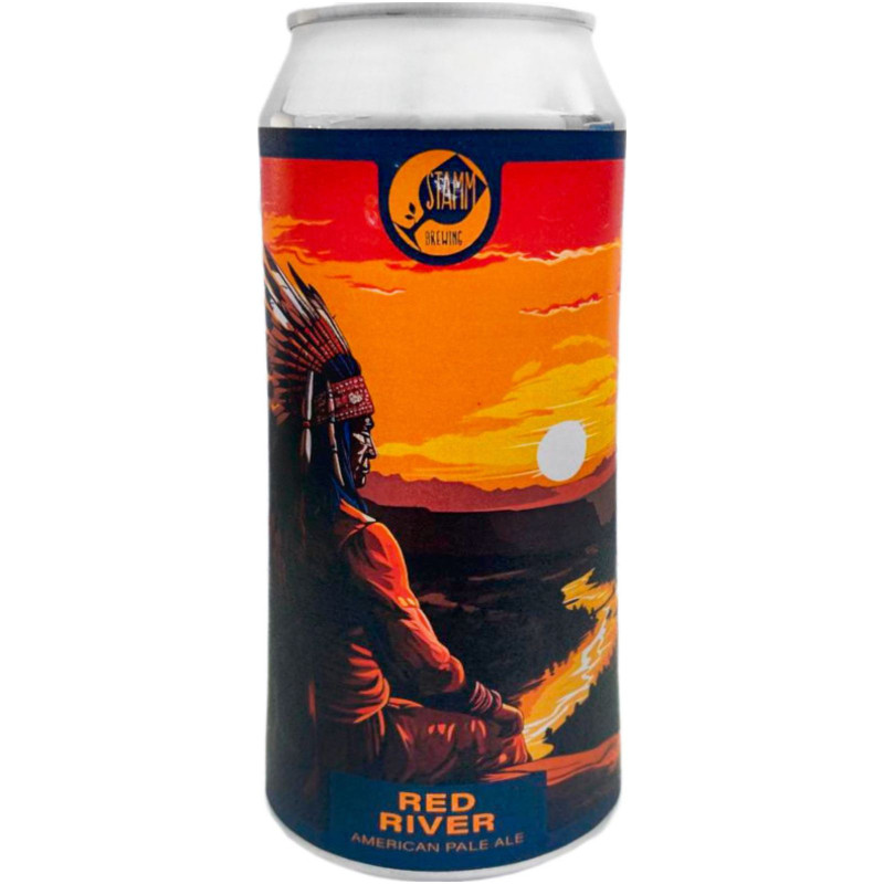 Изображение товара Пиво Stamm Brewing Red River светлое нефильтрованное 5.5%, 450мл