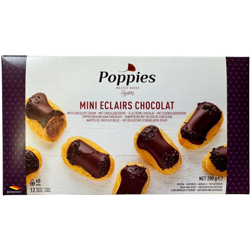 Изображение товара Пакет мини-шоколадных эклеров Poppies 200г - вкусное лакомство с насыщенным шоколадным вкусом