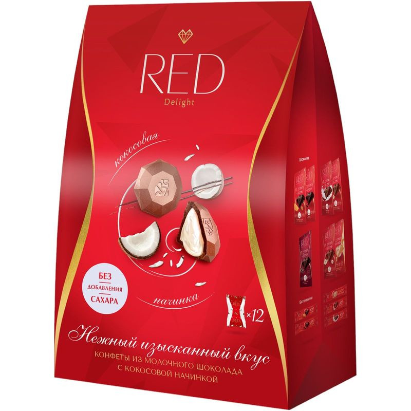 Изображение товара Конфеты Red Delight со сниженной калорийностью 132г шоколад с пралине