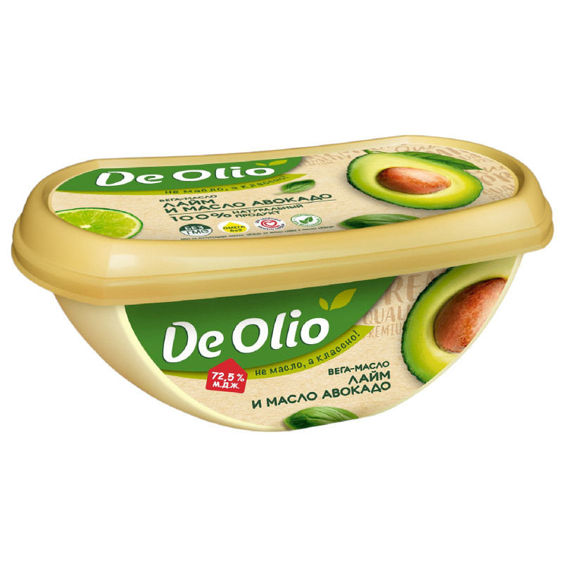 Изображение товара Крем De Olio на растительных маслах со вкусом лайма и маслом авокадо 72.5%, 220г