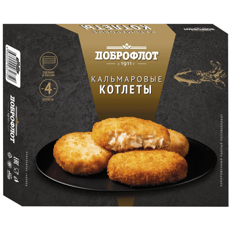 Изображение товара Котлеты кальмаровые Доброфлот, 340г