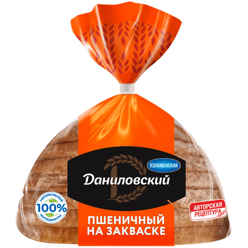Изображение товара Хлеб Коломенский Даниловский пшеничный нарезанный, 250г