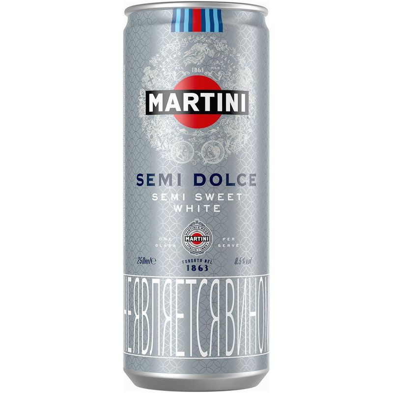 Изображение товара Винный напиток Martini Semi Dolce газированный белый сладкий 250мл 8%