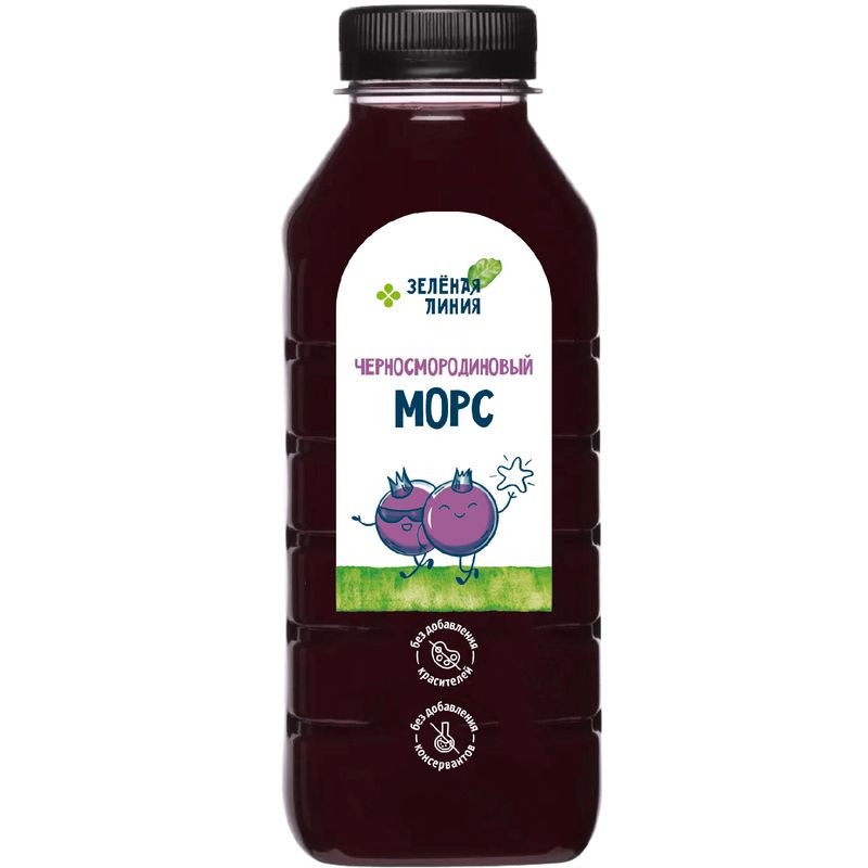 Изображение товара Морс черносмородиновый Зелёная Линия 1 л натуральный напиток вкусный и полезный