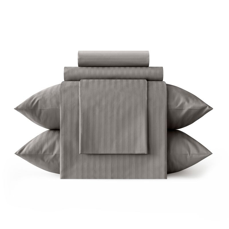 Изображение товара Комплект постельного белья Verossa евро Stripe Gray наволочки 50x70 см