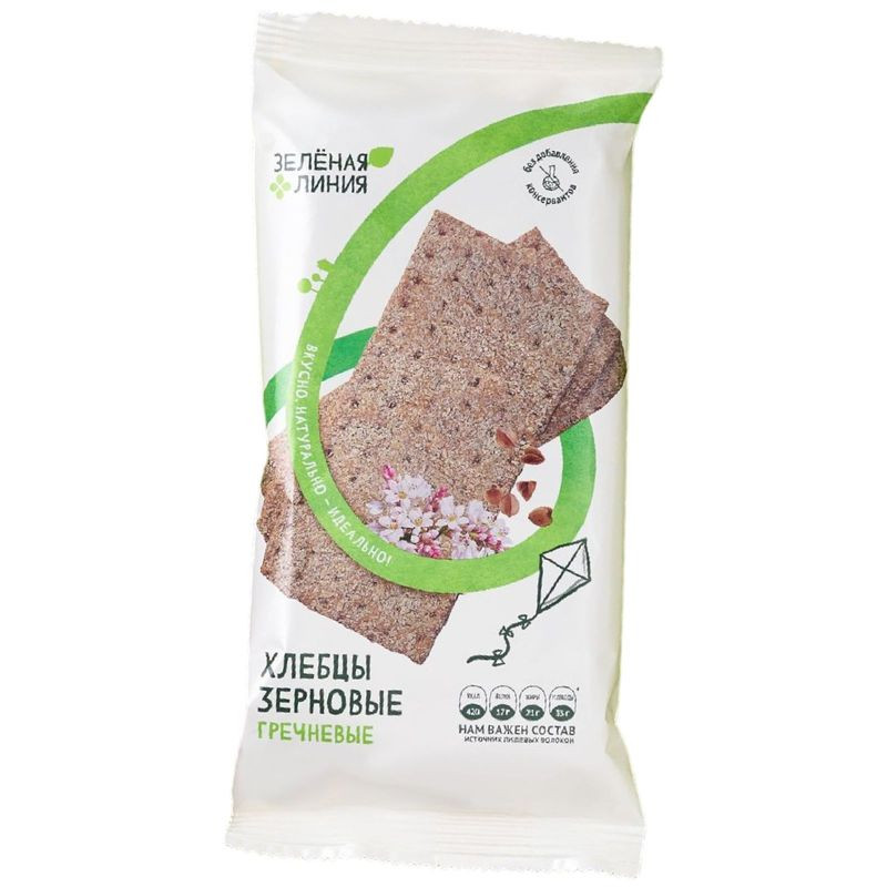 Изображение товара Хлебцы зерновые овсяные Зелёная Линия, 100г - Полезный перекус