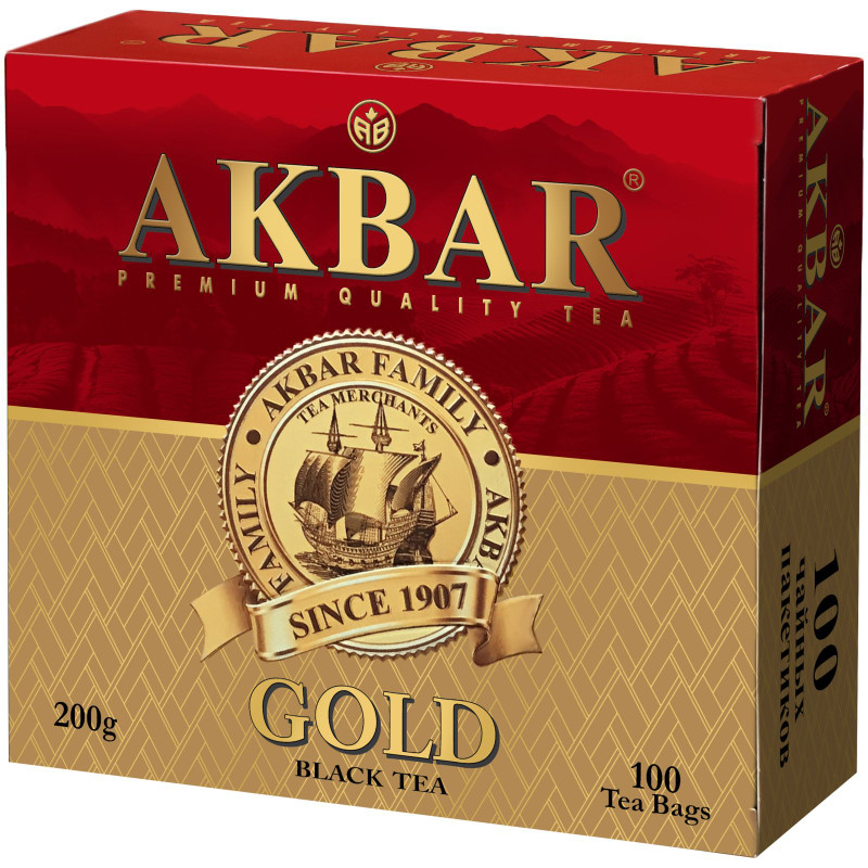 Изображение товара Чай Akbar Голд чёрный байховый в пакетиках, 100х2г