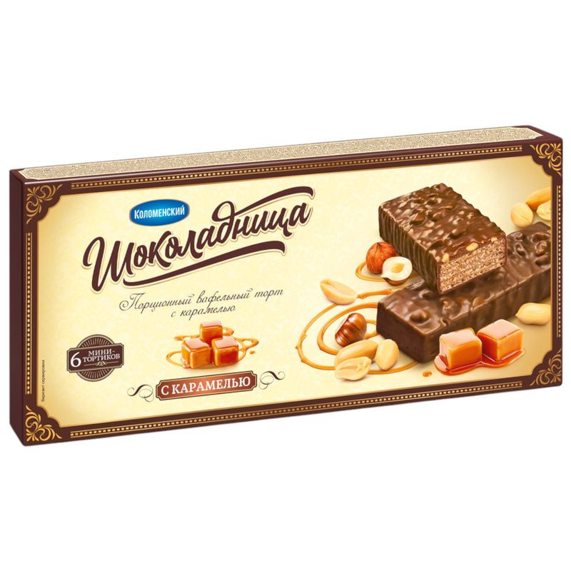 Изображение товара Вафельный торт Шоколадница с карамелью 180 г - вкусное и качественное лакомство