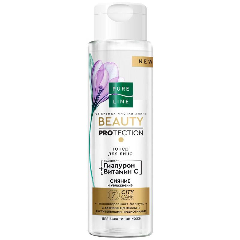 Изображение товара Тонер для лица Pure Line с гиалуроновой кислотой и витамином С, 190мл