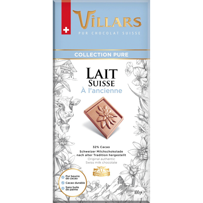 Изображение товара Шоколад молочный Villars Швейцарский, 100г