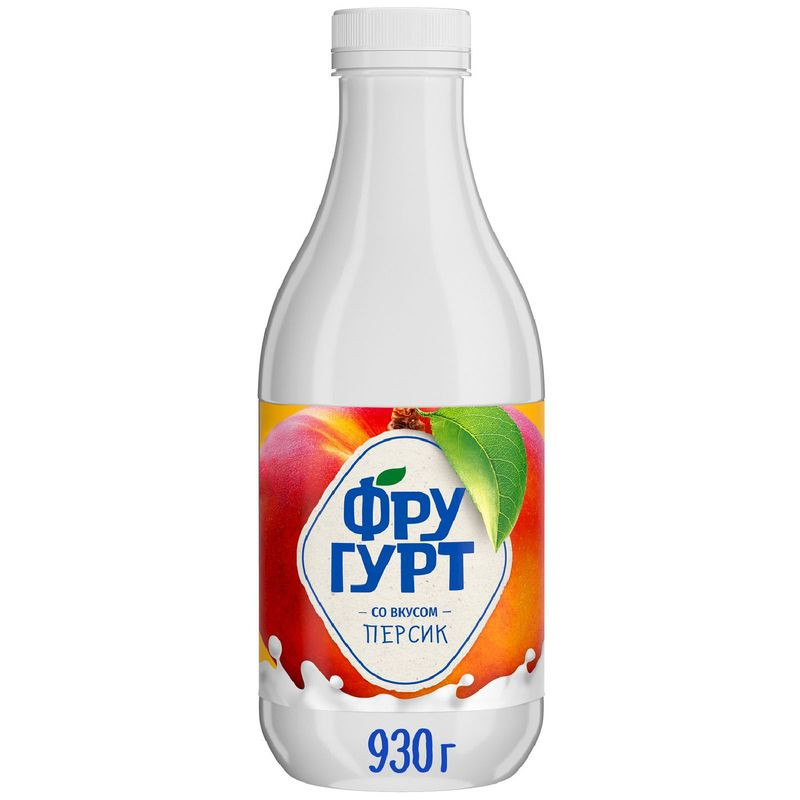 Изображение товара Йогурт питьевой Фругурт Персик 1% 930г натуральный вкус низкий жир
