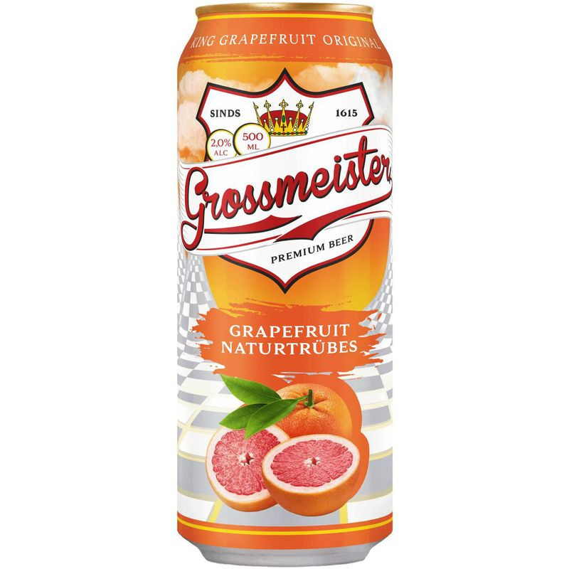 Изображение товара Пивной напиток Grossmeister грейпфрут нефильтрованный 2% 500мл