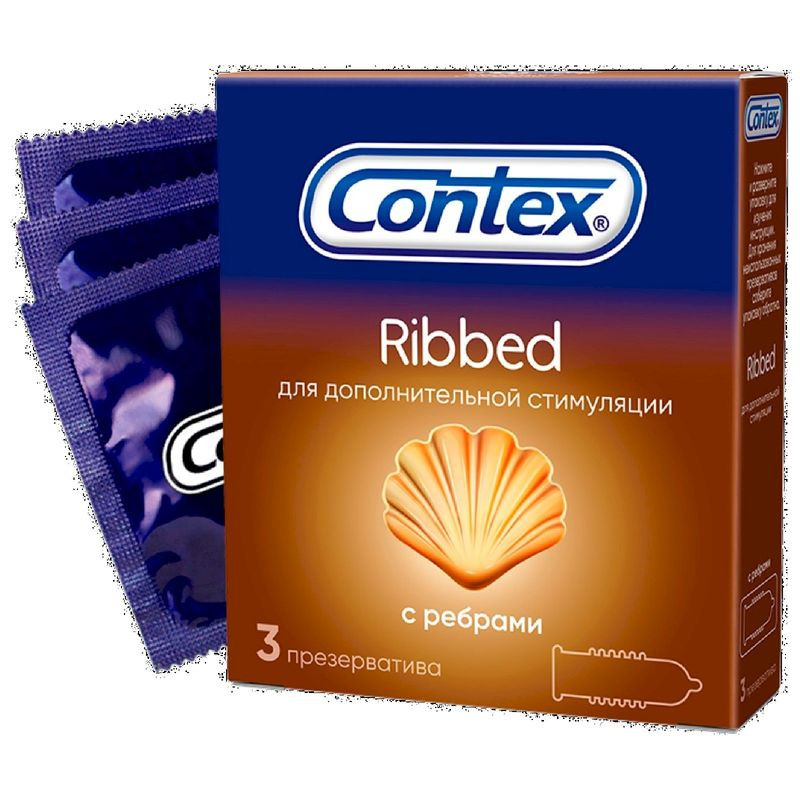 Изображение товара Презервативы Contex Ribbed с ребрами 3 шт надежная защита и яркие ощущения