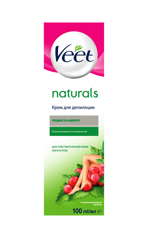 Изображение товара Крем для депиляции Veet Naturals с маслом виноградной косточки 100 мл для женщин