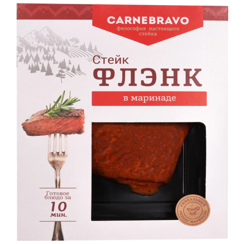Изображение товара Стейк Флэнк Carnebravo в маринаде категории А охлаждённый, 200г