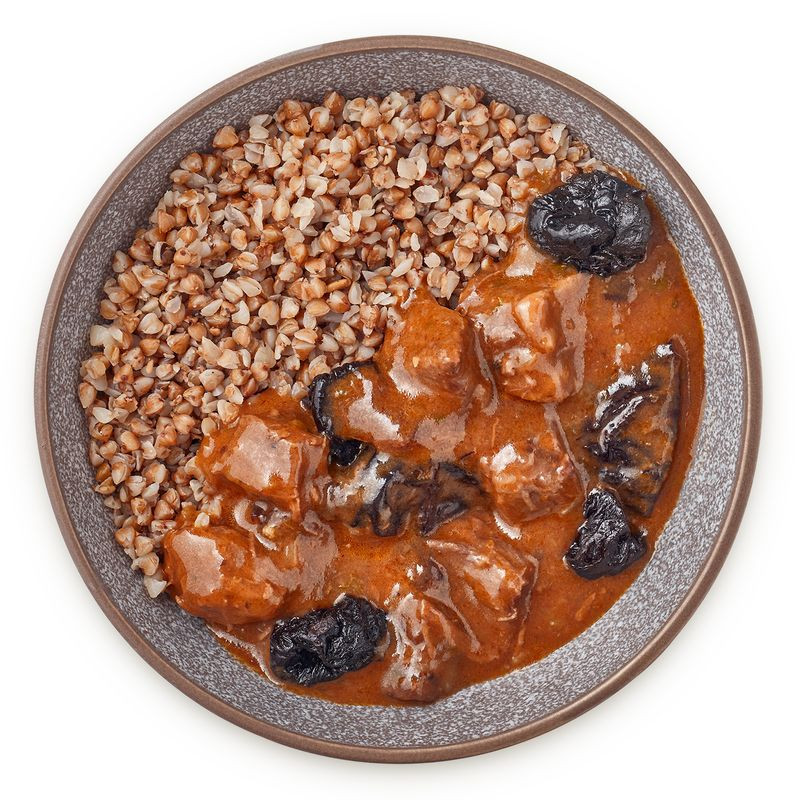 Изображение товара Говядина с черносливом и гречкой Перекрёсток Select 300г