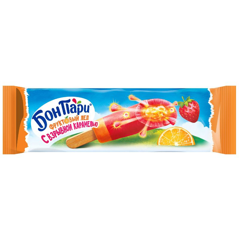 Изображение товара Мороженое фруктовый лед Бон Пари Взрывной ураган 54мл с карамелью