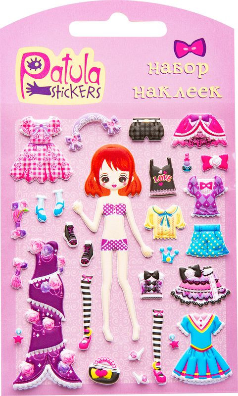 Изображение товара Наклейки Patula Одевайка мягкие в ассортименте для девочек