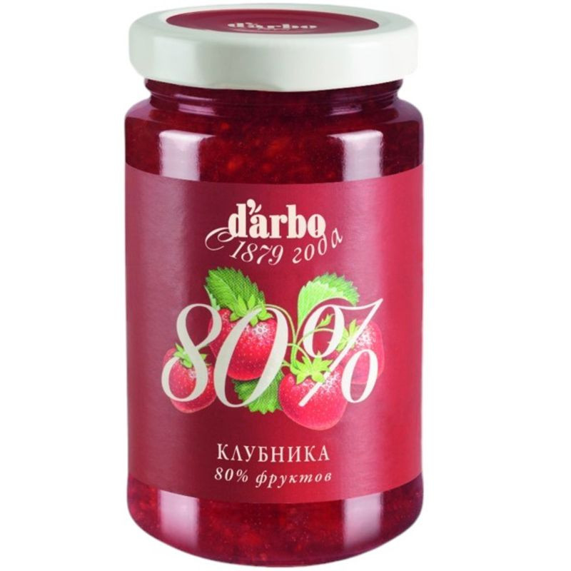Изображение товара Конфитюр Darbo Клубника 250г натуральный с ярким вкусом и ароматом