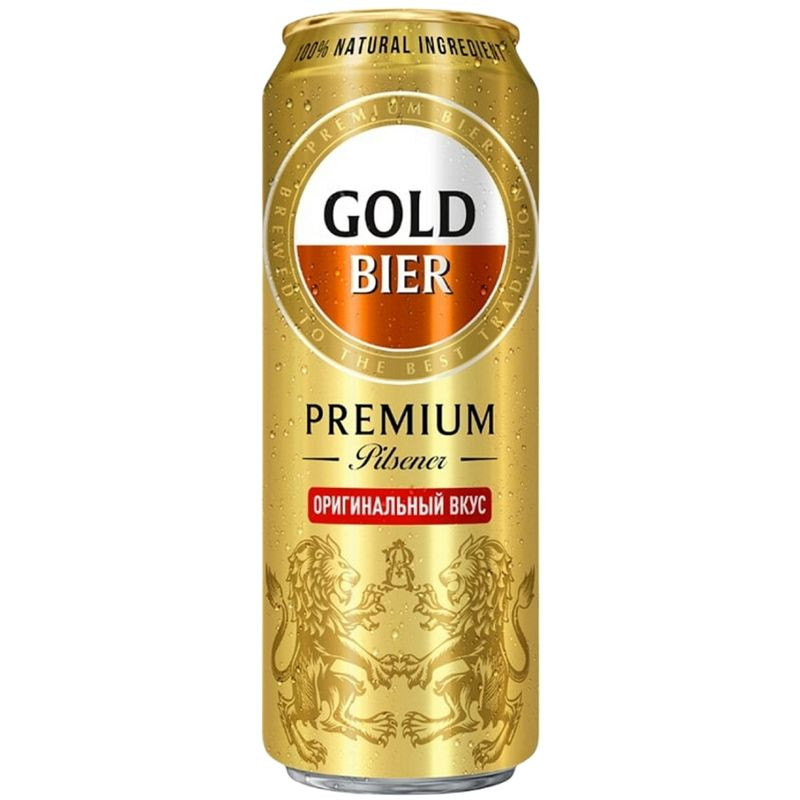 Изображение товара Пиво Gold Bier Premium светлое пастеризованное 4,8% 430мл Россия