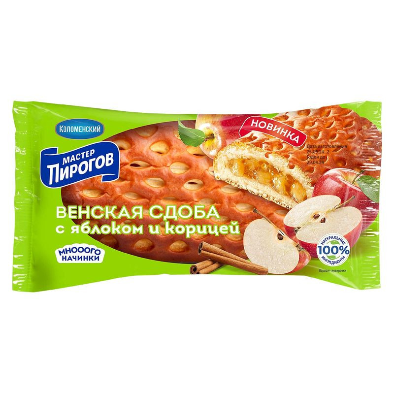 Изображение товара Мягкая сдоба Венская с яблочной начинкой и корицей от Мастер Пироговъ 150г