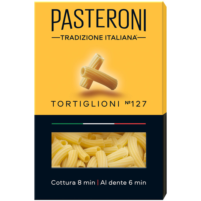 Изображение товара Макароны Pasteroni Tortoglioni №127 группа А высший сорт, 400г
