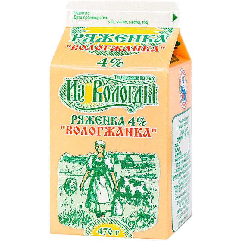 Изображение товара Ряженка Вологжанка 4%, 470мл
