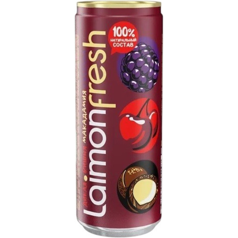 Изображение товара Напиток газированный Laimon Fresh вишня-ежевика-макадамия, 330мл
