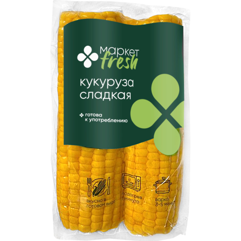 Изображение товара Кукуруза сладкая в початках варёная Маркет Fresh