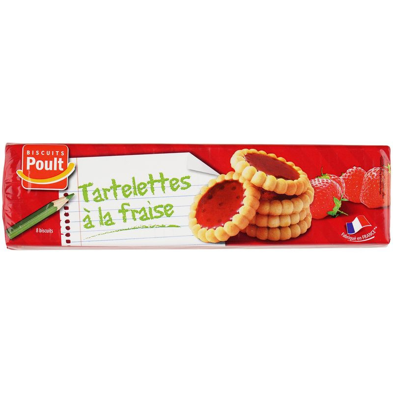 Изображение товара Тарталетки Poult с начинкой клубника 150г ароматное печенье французского производства
