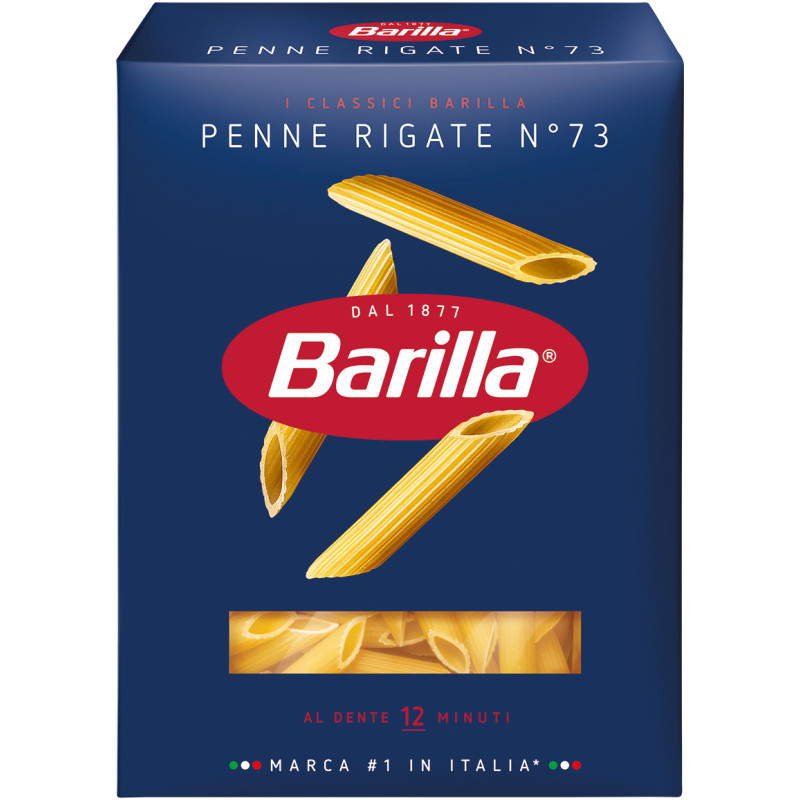 Изображение товара Макароны Barilla Penne Rigate n.73 из твёрдых сортов пшеницы, 450г