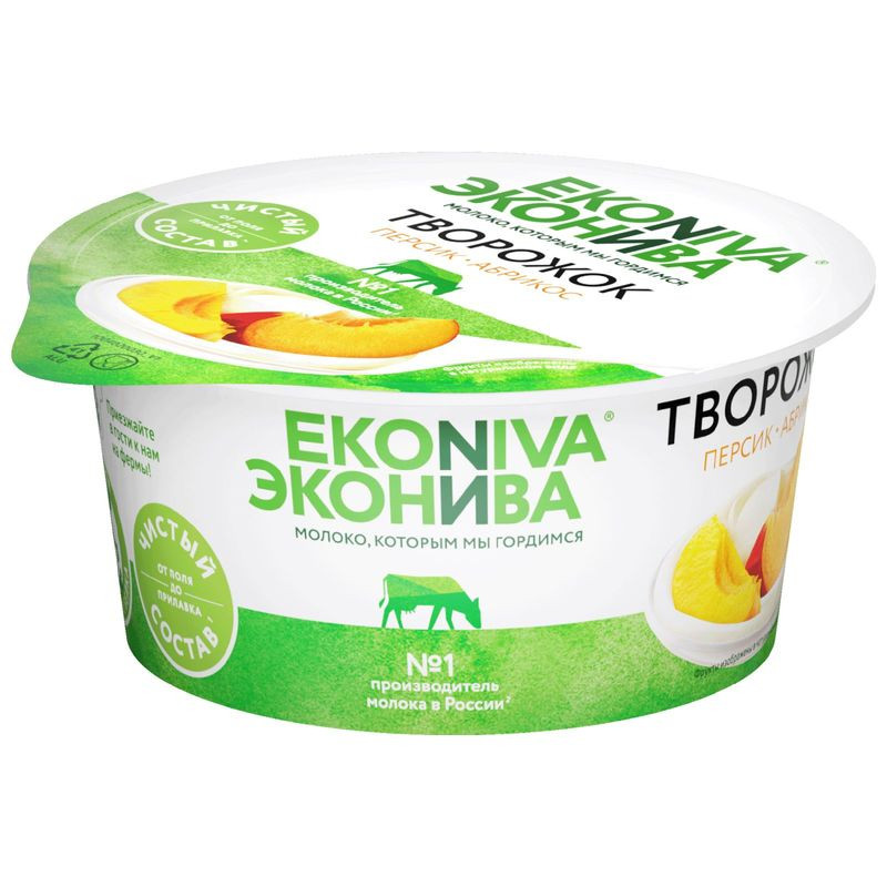 Изображение товара Творожок ЭкоНива с персиком и абрикосом 5% 125г