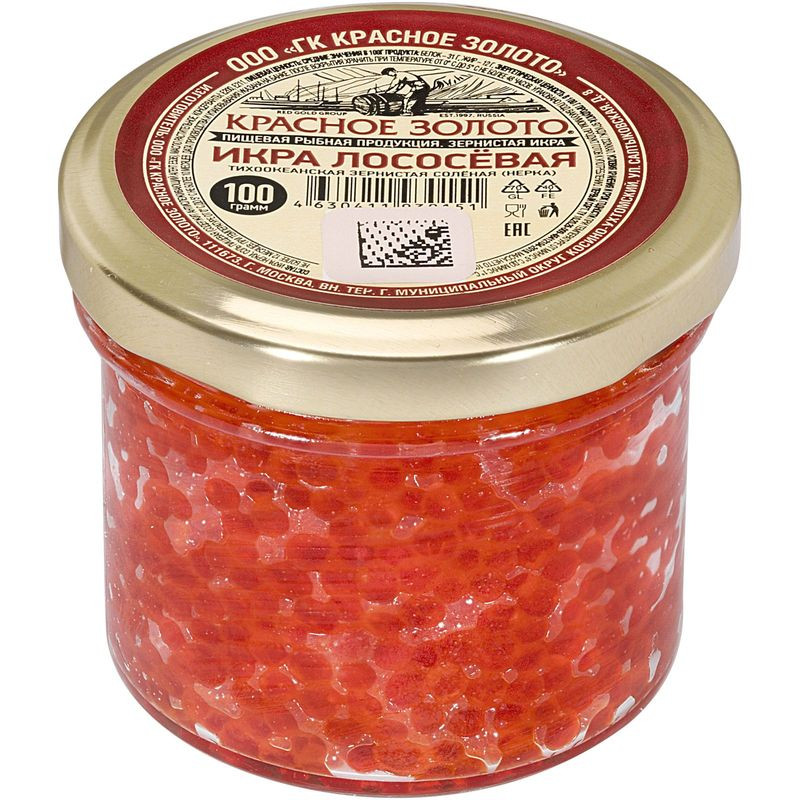 Изображение товара Икра Красное Золото нерка зернистая 100г - деликатес из России
