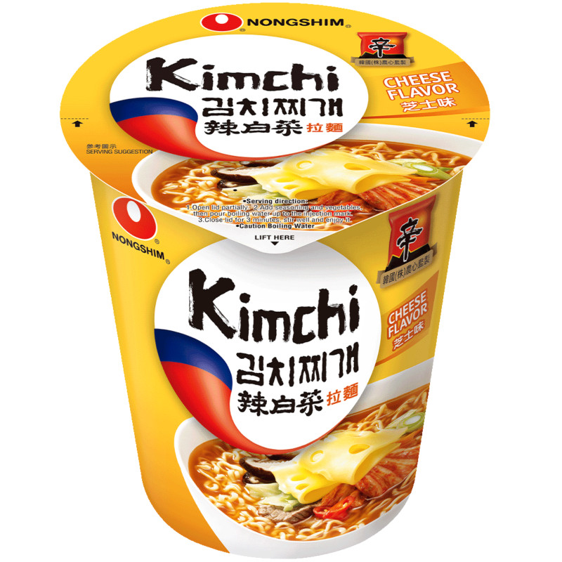 Изображение товара Лапша Nongshim Кимчи Рамен с сырным вкусом быстрого приготовления, 70г