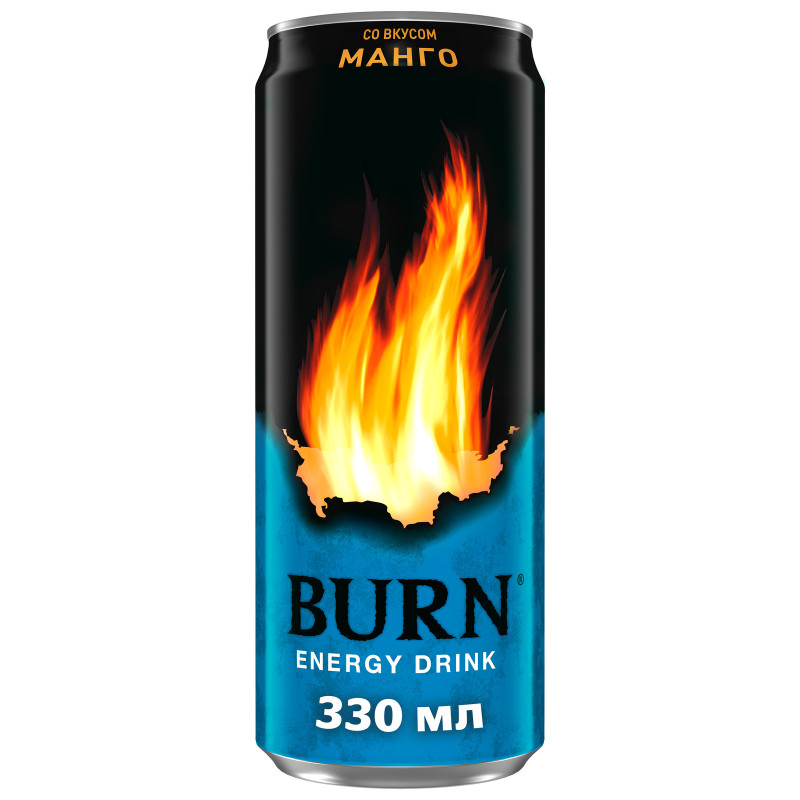 Изображение товара Энергетический напиток сильногазированный Burn Манго безалкогольный, 330мл