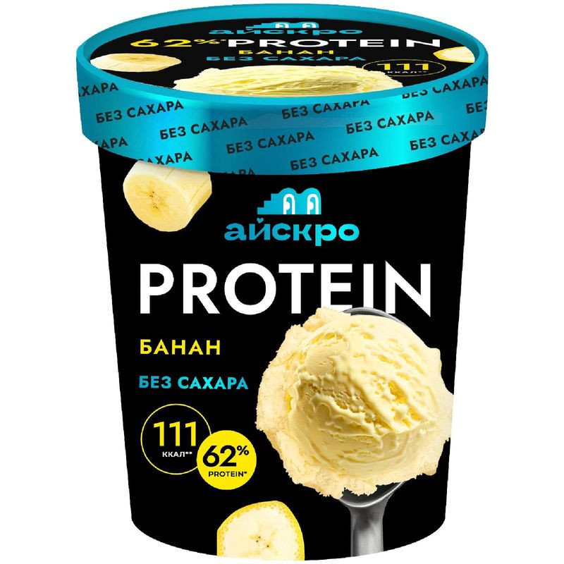 Изображение товара Мороженое Айскро Банан с протеином без сахара 310 г