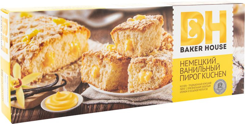 Изображение товара Пирог Baker House Kuсhen Немецкий ванильный 350 г вкусное эффектное лакомство