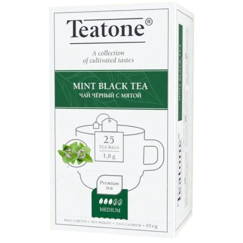 Изображение товара Чай черный с ароматом мяты в стиках 25х1,8 г Teatone
