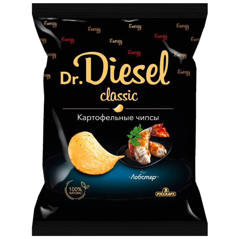 Изображение товара Чипсы Dr. Diesel из натурального картофеля со вкусом лобстера 120г